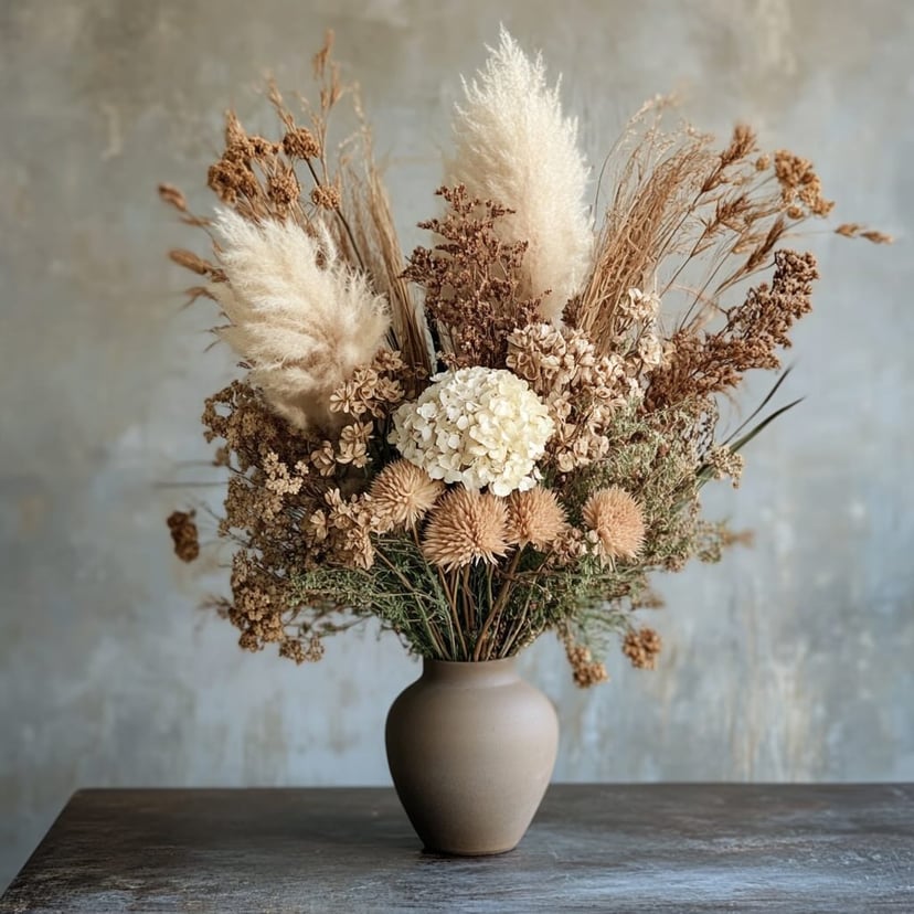 Bouquets de fleurs séchées