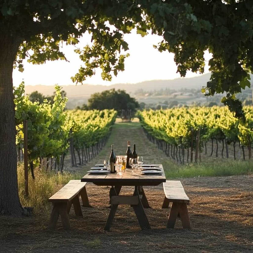 Dîner dans les vignes